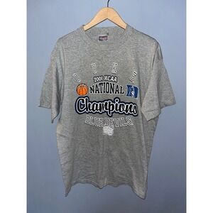 Vintage Duke Blue Devils 2001 NCAA National Champions T-Shirt Mens XL Gray‎